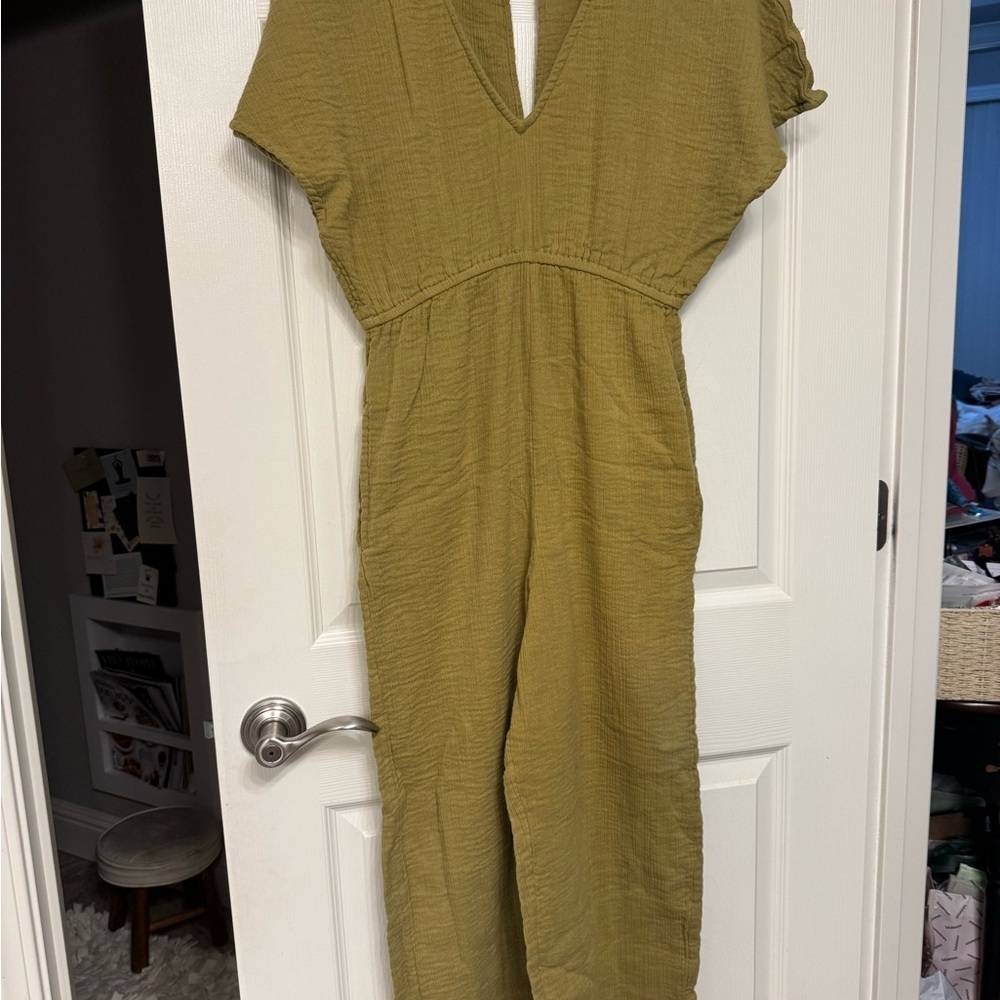 Cost Plus World Market Olive Jumpsuit with Pockets - Picture 6 of 7